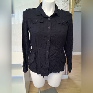 Women's Black Button-Up Jacket